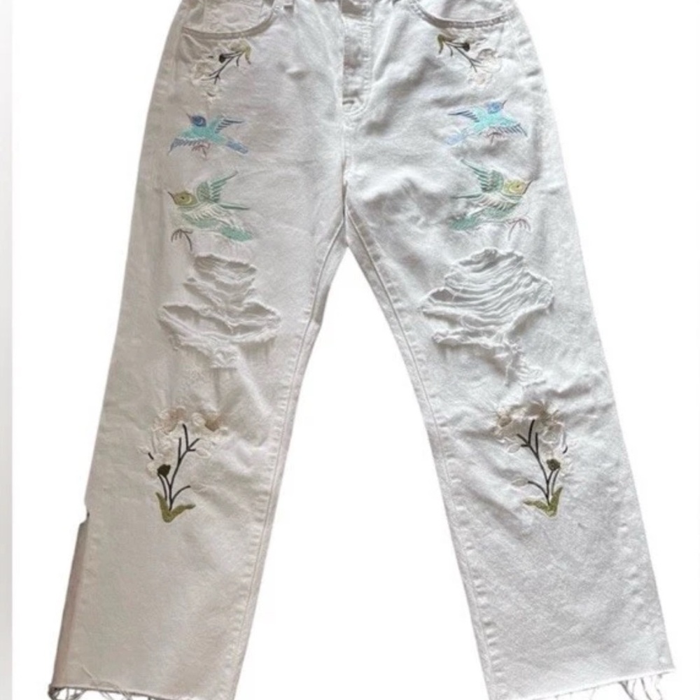 7 for all mankind Embroidered ankle straight